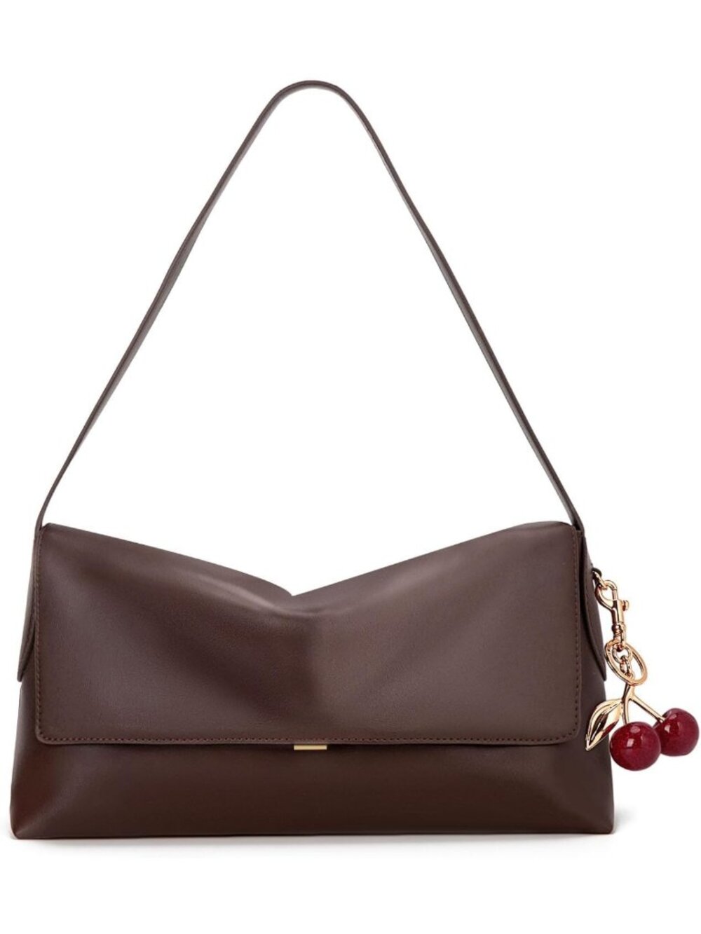 Vintage Faux Leather Hobo Bag for Women - Large Cherry Shoulder Handbag